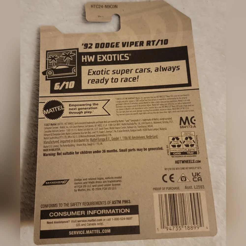 92 Dodge Viper RT/10 Hot Wheels 2023
